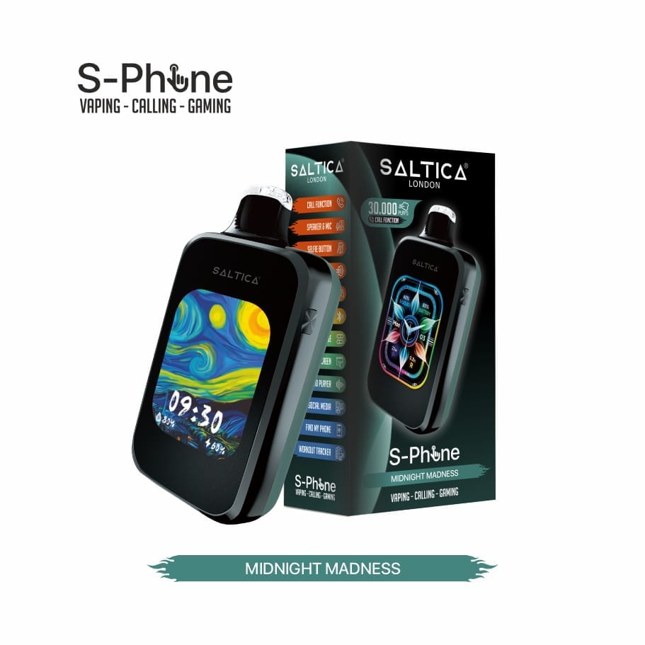 Saltica-S-Phone-30000-Midnight-Madness-Disposable-Vape-Bar-1.jpg Saltica S-Phone 30000 Midnight Madness Disposable Vape Bar - Görsel 1