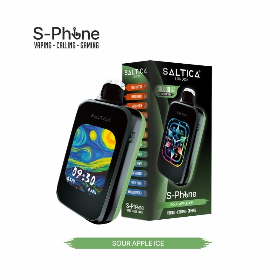 Saltica-S-Phone-30000-Sour-Apple-Ice-Disposable-Vape-Bar.jpg Saltica S-Phone 30000 Sour Apple Ice Disposable Vape Bar - Görsel 1
