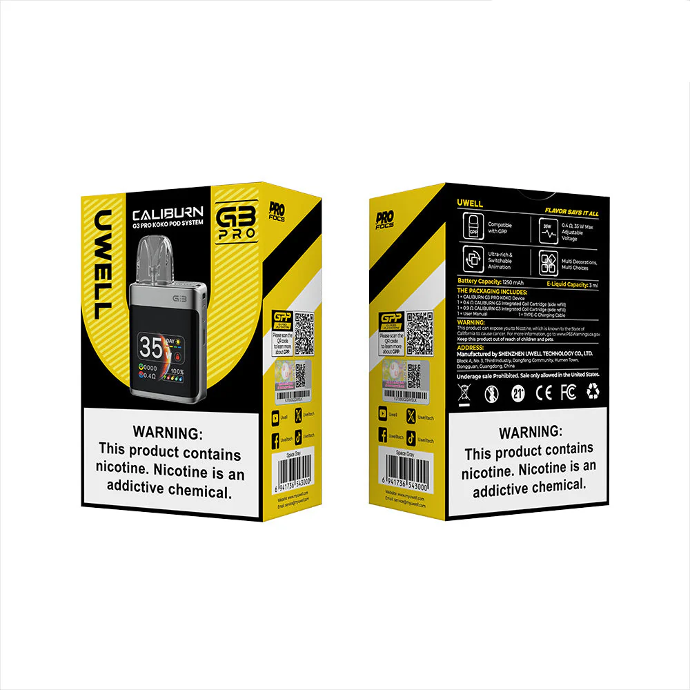 Uwell-Caliburn-G3-Pro-Koko-Pod-1250mah.webp Uwell Caliburn G3 Pro Koko Pod - Görsel 1